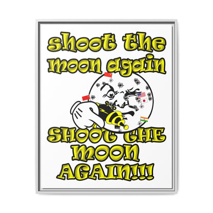 shoot the moon again - framed canvas art (white)
