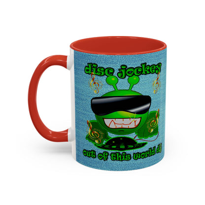 disc jockey - Accent Mug (faded dark blue)