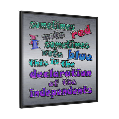 declaration of the independents - framed canvas art (brushed nickel)