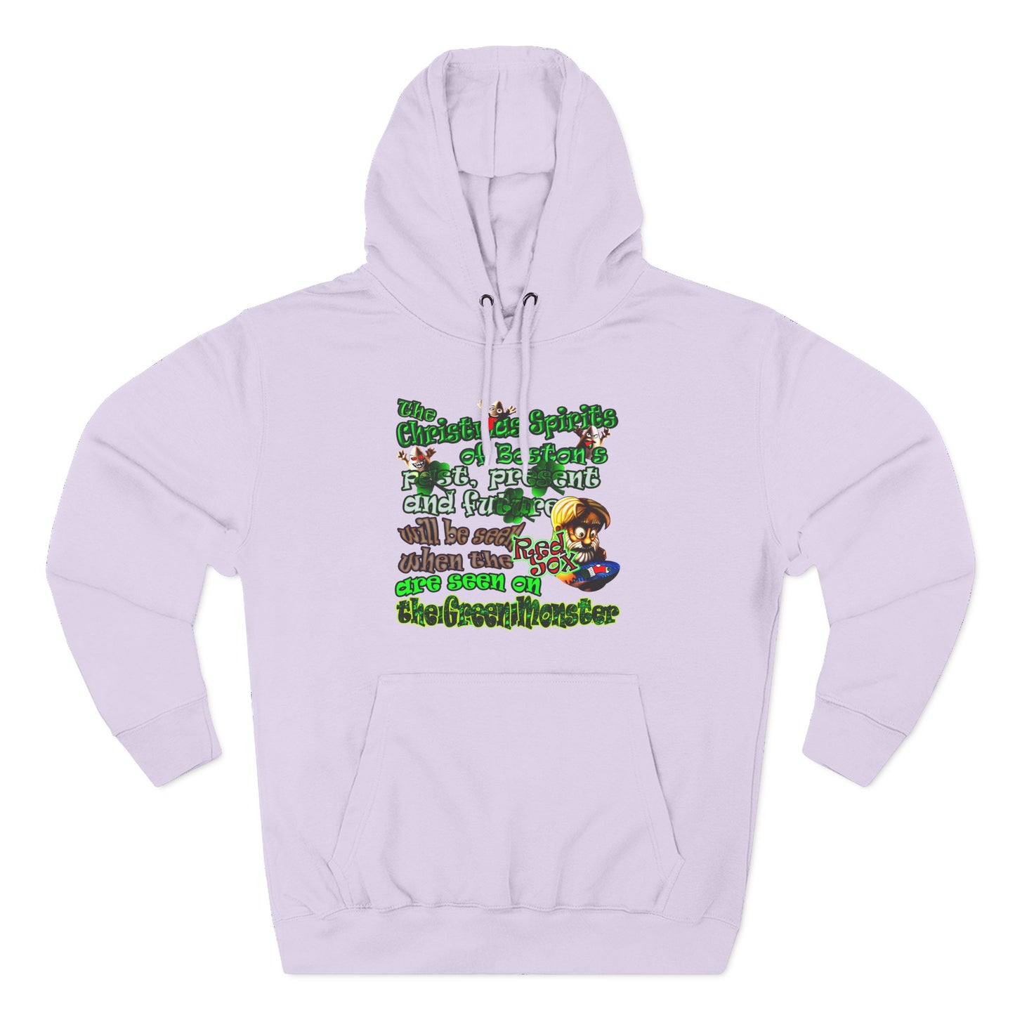 christmas spirits of boston - Three-Panel Fleece Hoodie