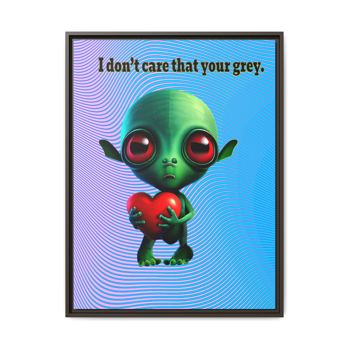 I don't care that your grey - framed canvas art (light blue-purple wave)