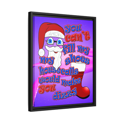 santa's shoes - framed canvas art (purple-pink wave)