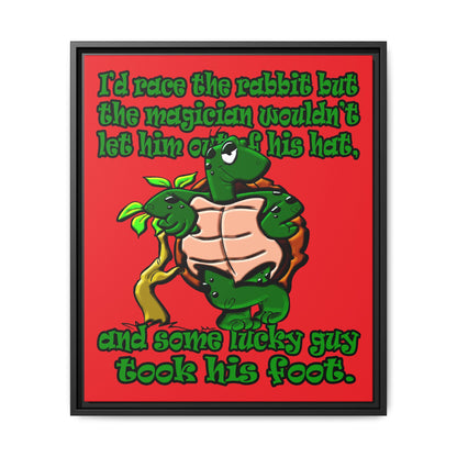 turtle race - framed canvas art (red)