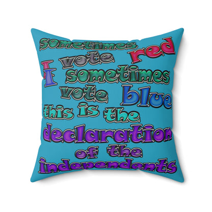 declaration of the independents - Faux Suede Square Pillow - (turquoise)