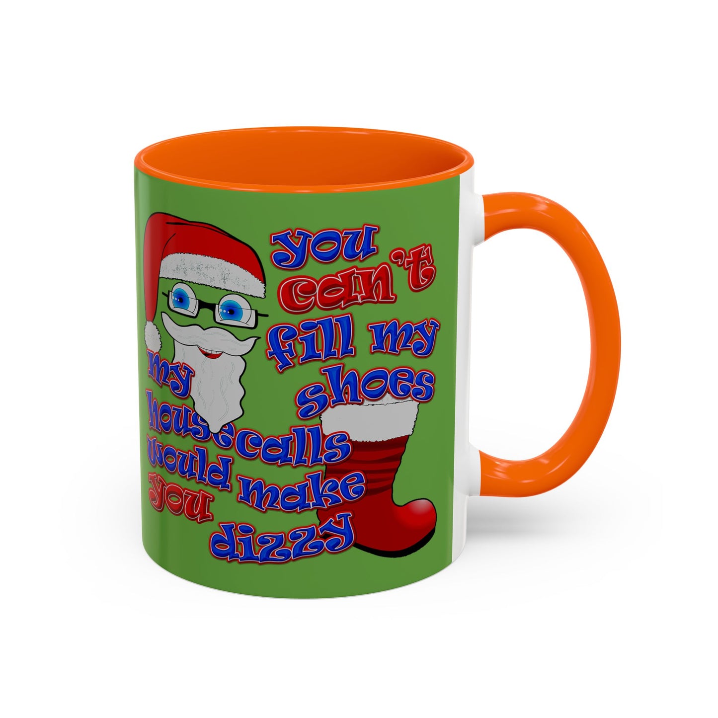 santa's shoes - Accent Mug (green)