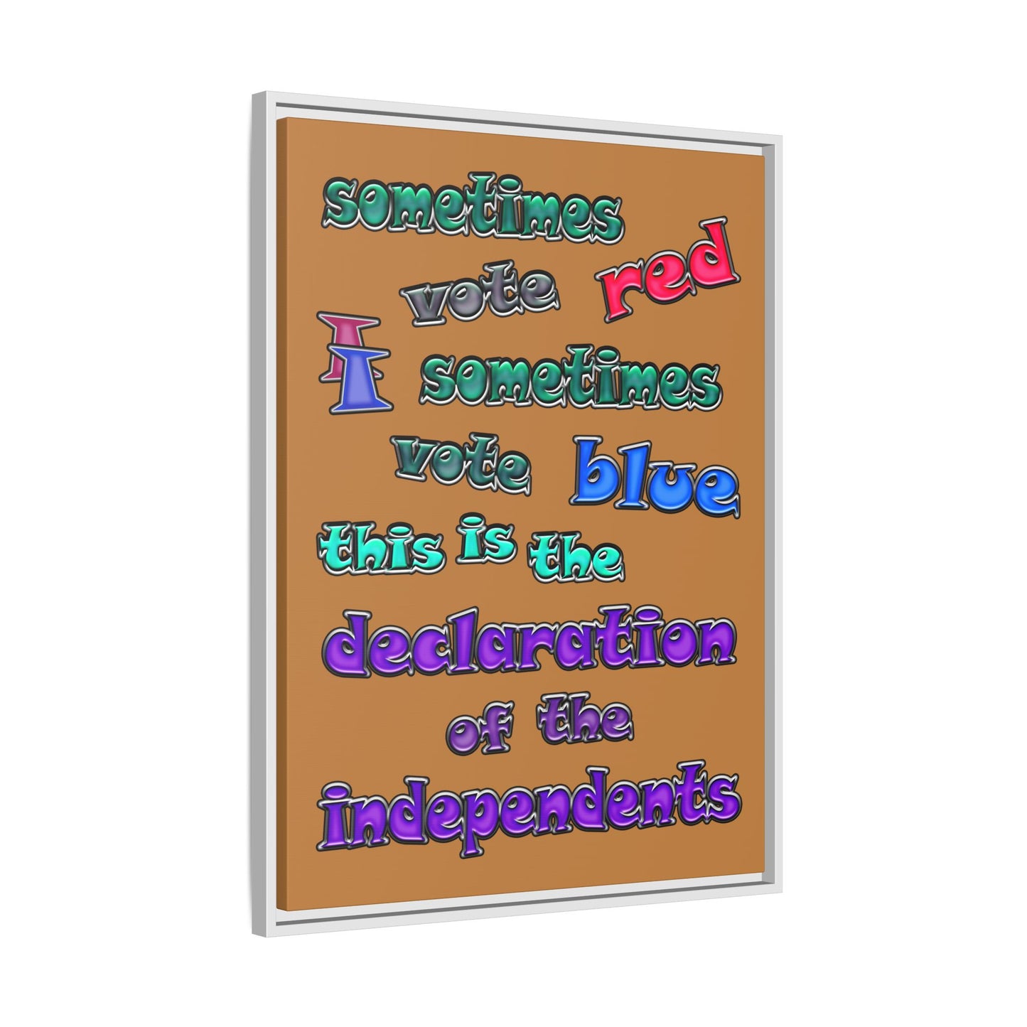 declaration of the independents - framed canvas art (light brown)