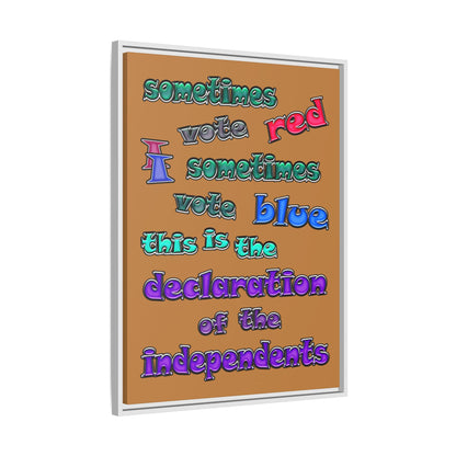 declaration of the independents - framed canvas art (light brown)