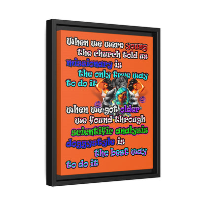 doggystyle - framed canvas art (orange)