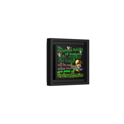christmas spirits of boston - framed canvas art (black)