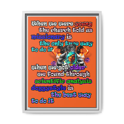 doggystyle - framed canvas art (orange)
