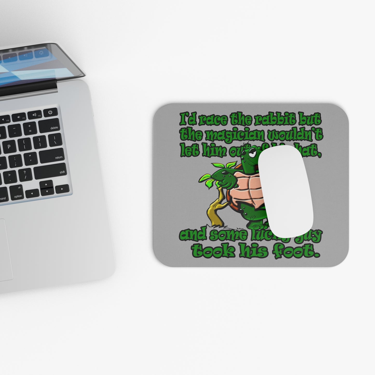 turtle race - Mouse Pad (Rectangle) (light grey)