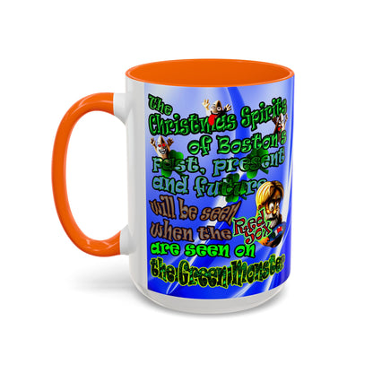 christmas spirits of boston - Accent Mug (blue-white wave)