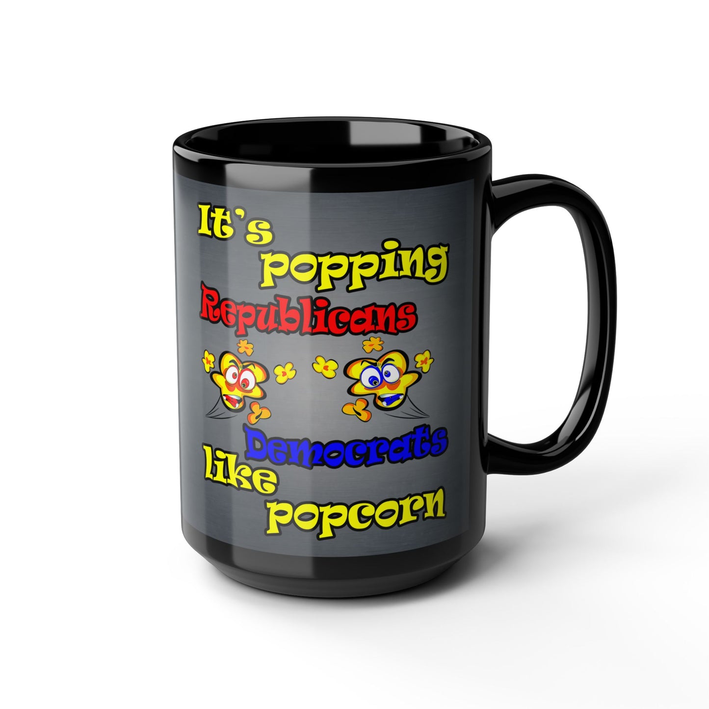 popping like popcorn - Black Mug (grey-light grey)