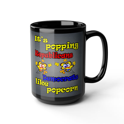 popping like popcorn - Black Mug (grey-light grey)
