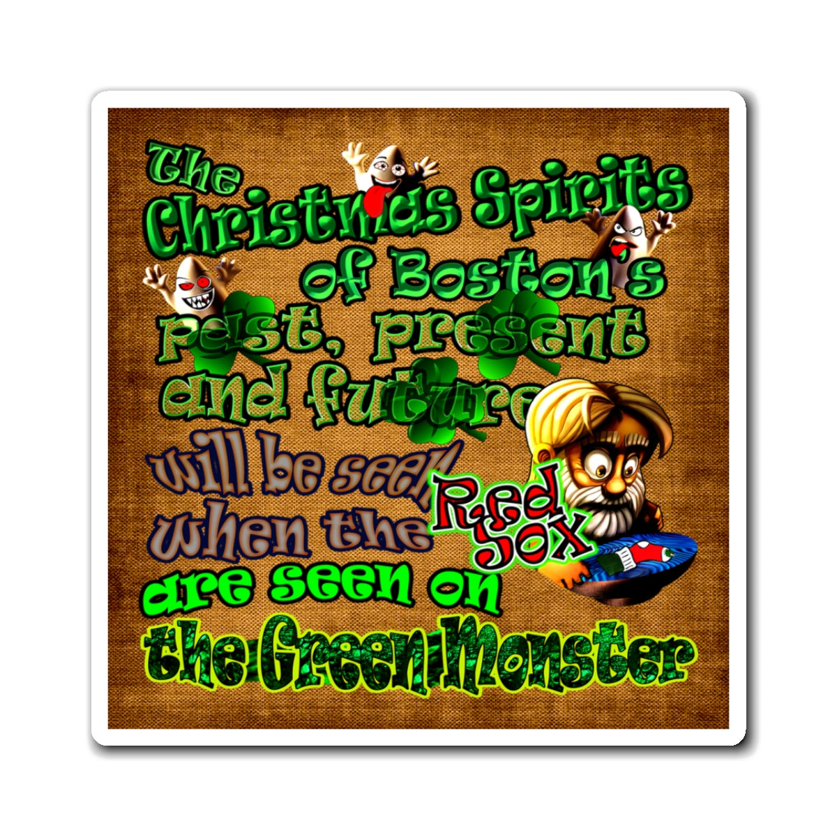 christmas spirits of boston - Magnets - (brown papyrus)