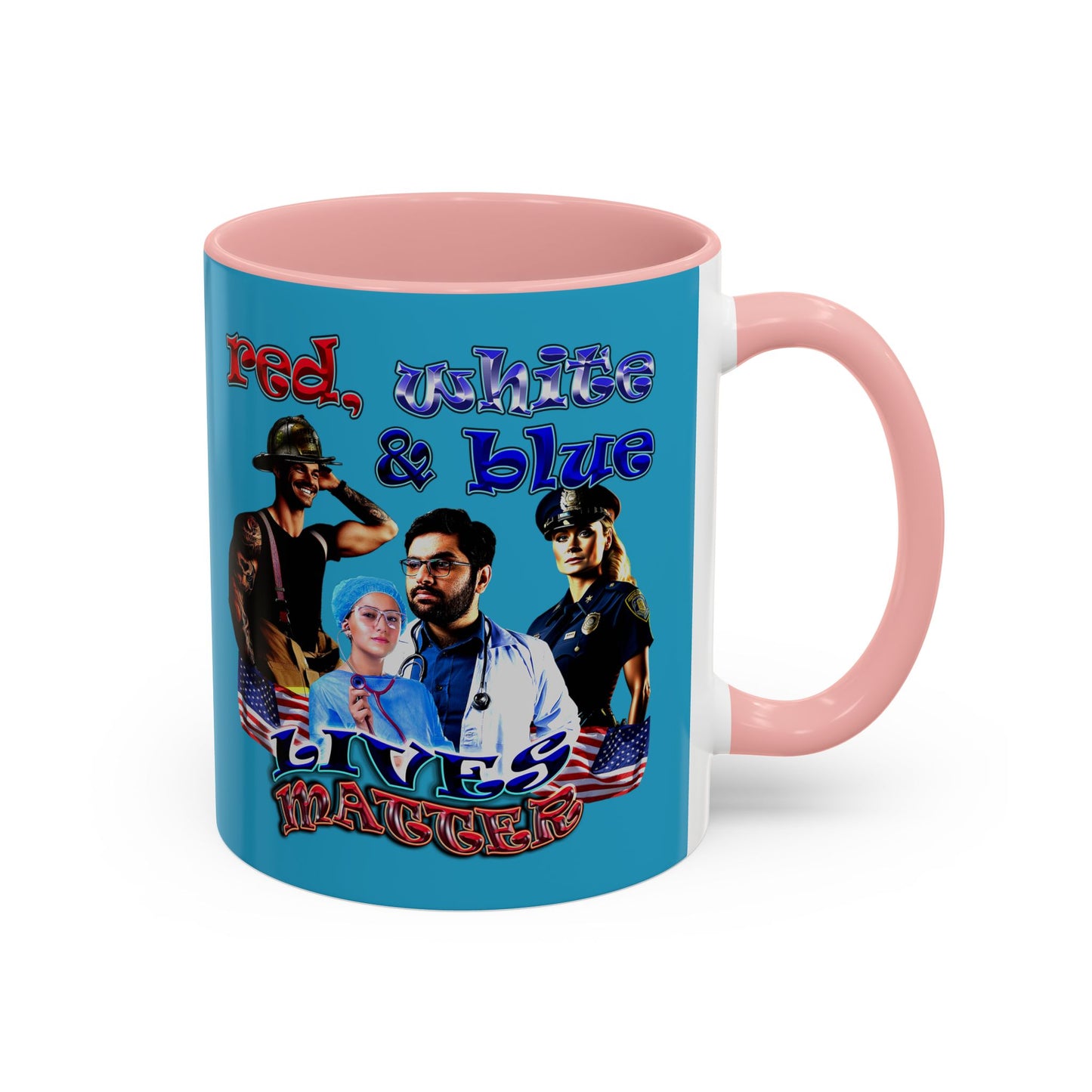 rw&b lives matter - Accent Mug (turquoise)
