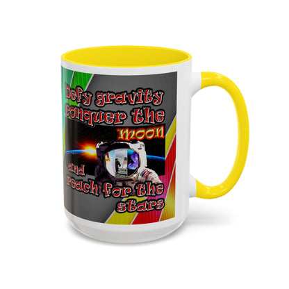 defy conquer reach - Accent Mug (rainbow split)
