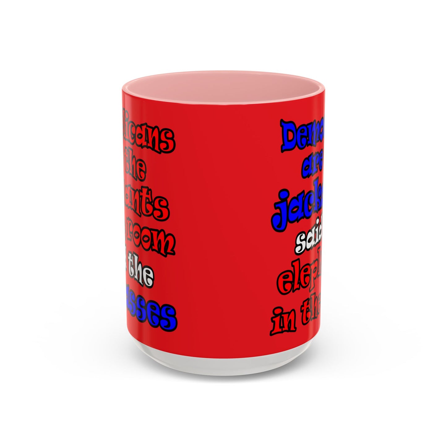 donkeys and elephants - Accent Mug (red)