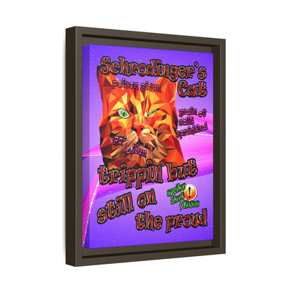 schrodinger's cat - framed canvas art (purple-pink wave)