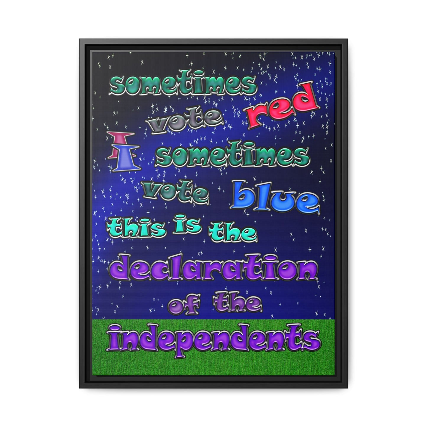 declaration of the independents - framed canvas art ('snoops' background)