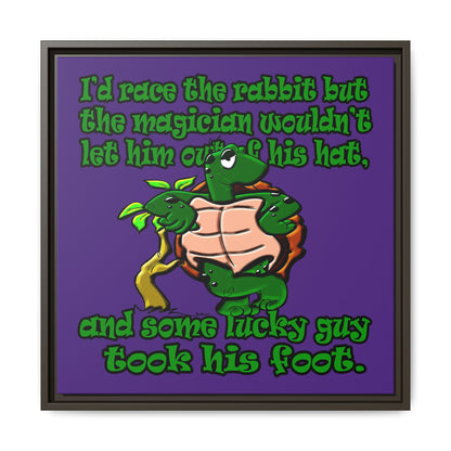 turtle race - framed canvas art (purple)