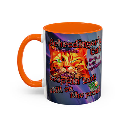 schrodinger's cat - Accent Mug (grey-pink wave)