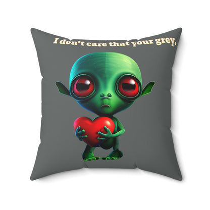 I don't care that your grey - Faux Suede Square Pillow - (dark grey)