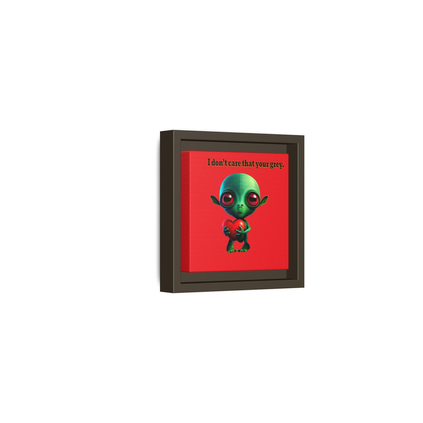 I don't care that your grey - framed canvas art (red)