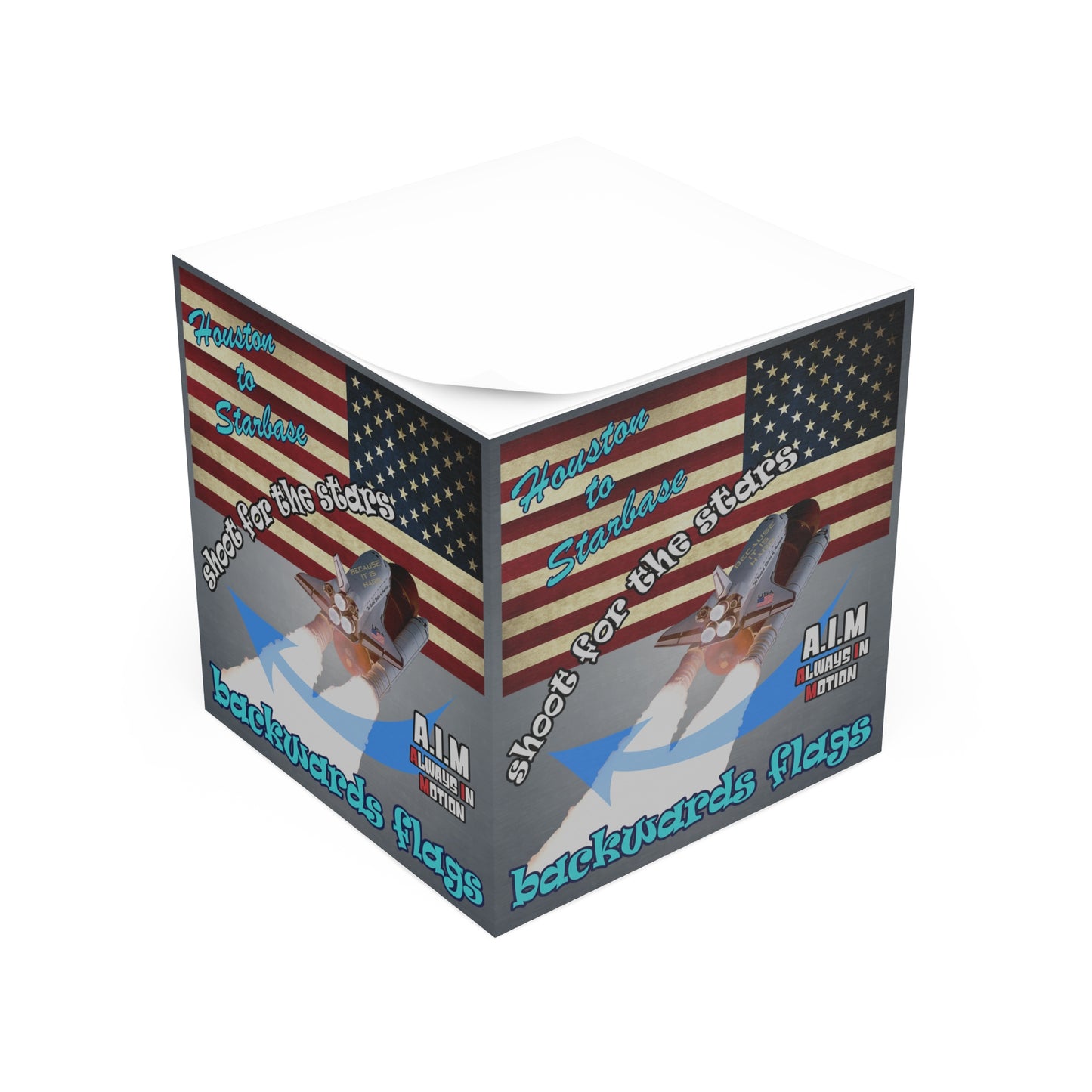 shoot for the stars - note cube (grey-light grey)