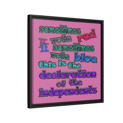 declaration of the independents - framed canvas art (light pink)
