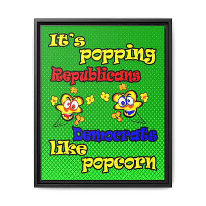 popping like popcorn - framed canvas art (logo green)