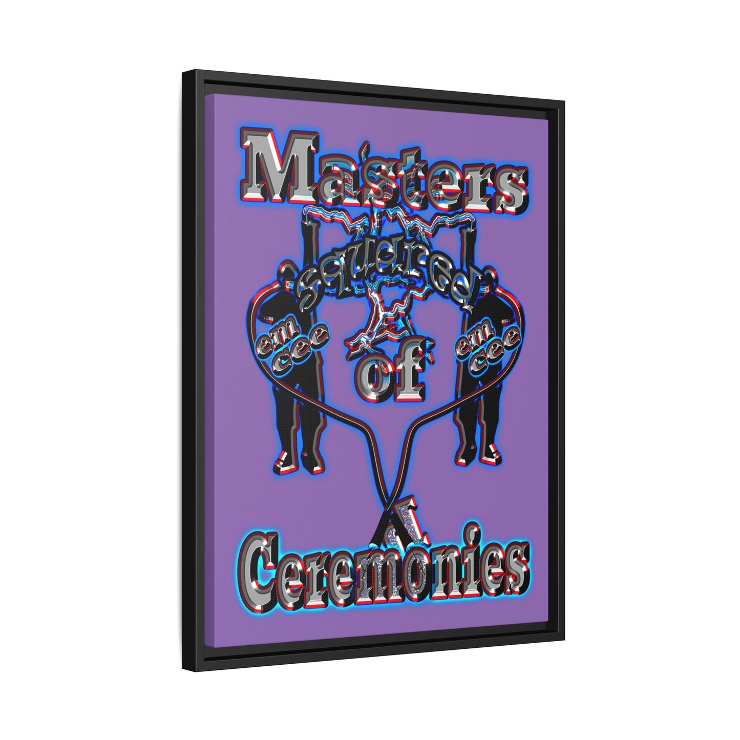 em cee squared - framed canvas art (light purple)