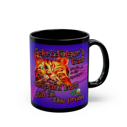 schrodinger's cat - Black Mug (purple-pink wave)