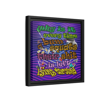 the bum's shit - framed canvas art (purple wave)
