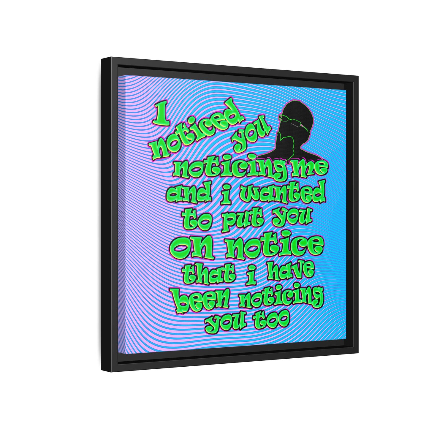 noticed you noticing - framed canvas art (light blue-purple wave)
