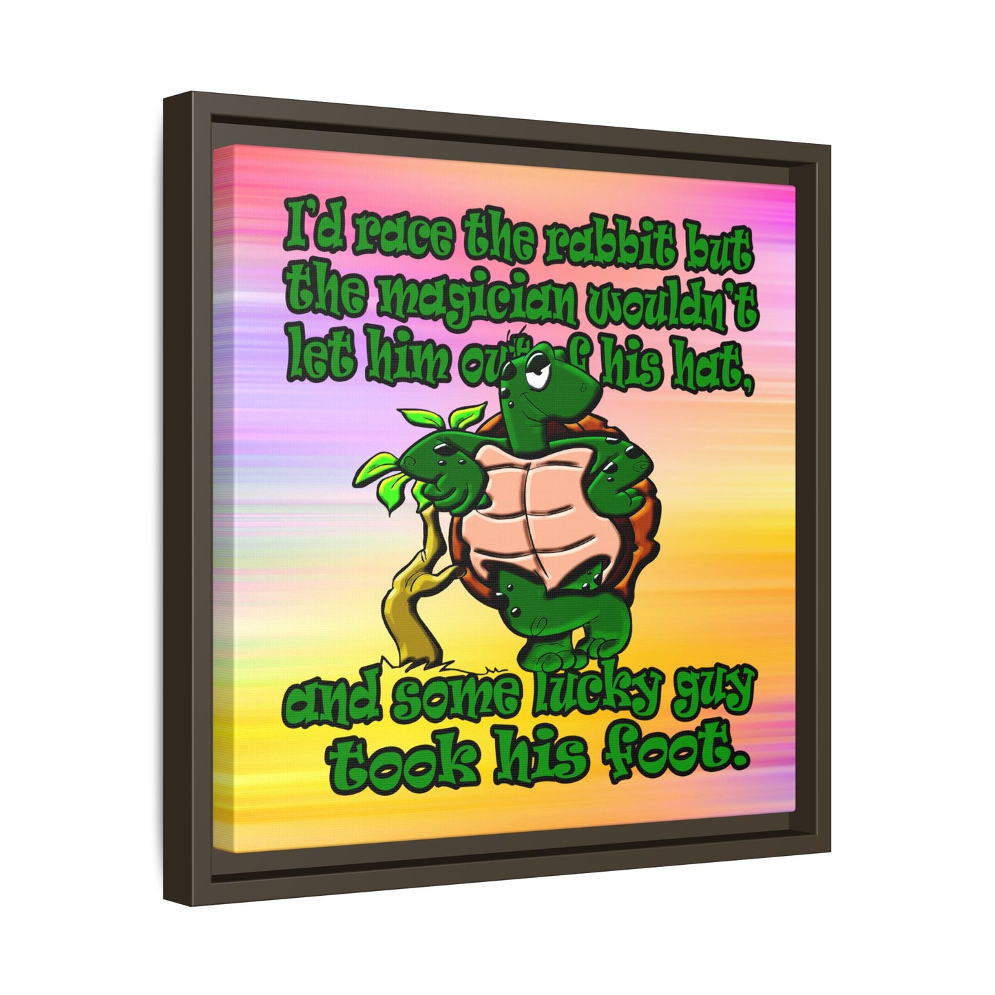 turtle race - framed canvas art (color blur)