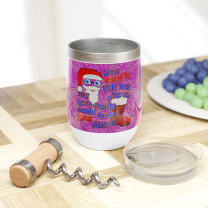 santa's shoes - Chill Wine Tumbler (pink swirl)