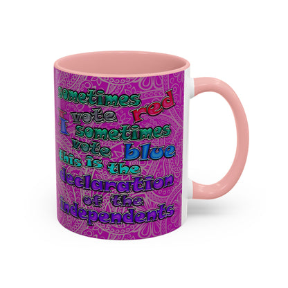 declaration of the independents - Accent Mug (pink swirl)