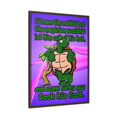 turtle race - framed canvas art (purple-pink wave)