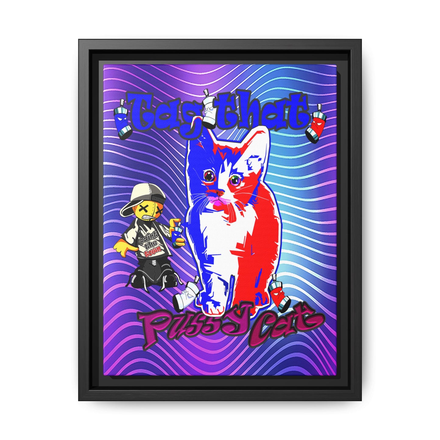 tag that - framed canvas art (purple wave)
