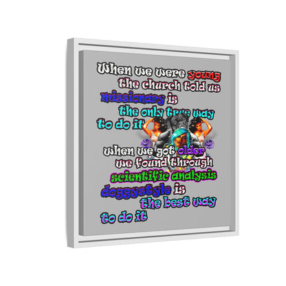 doggystyle - framed canvas art (light grey)