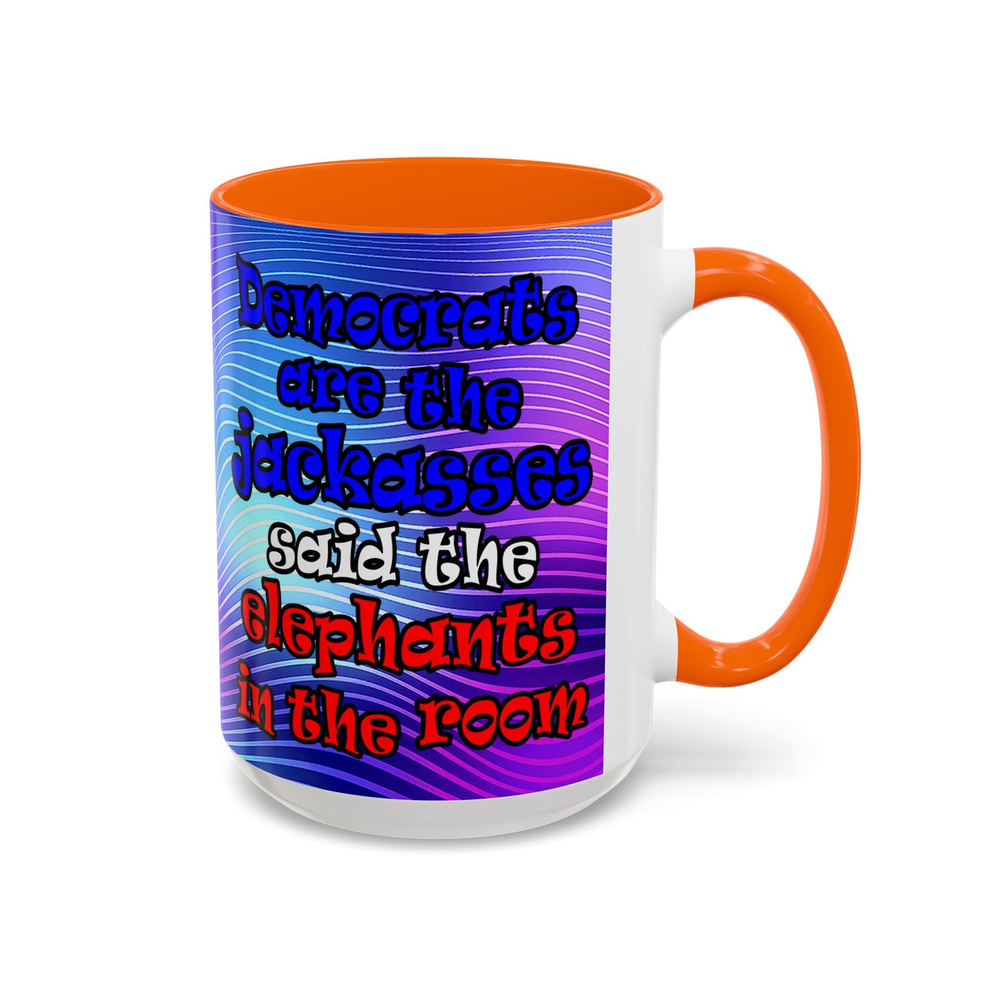 donkeys and elephants - Accent Mug (purple wave)