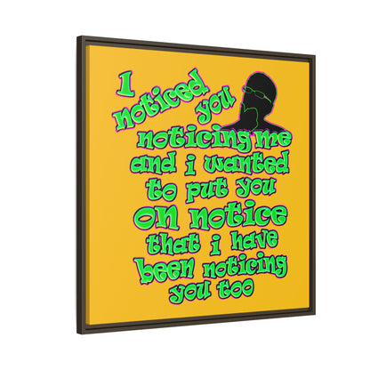 noticed you noticing - framed canvas art (yellow)