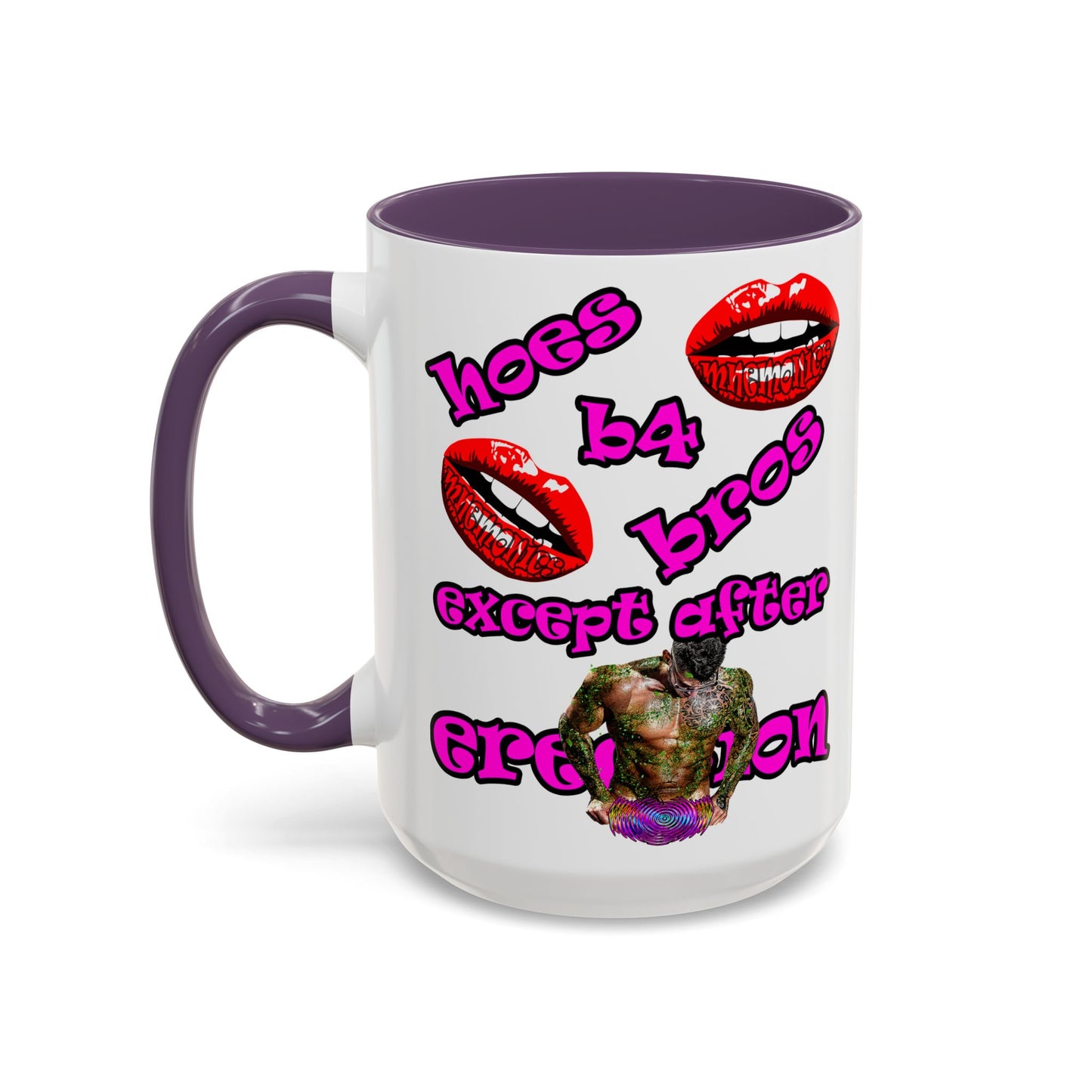 hoes b4 bros - Accent Mug (white)