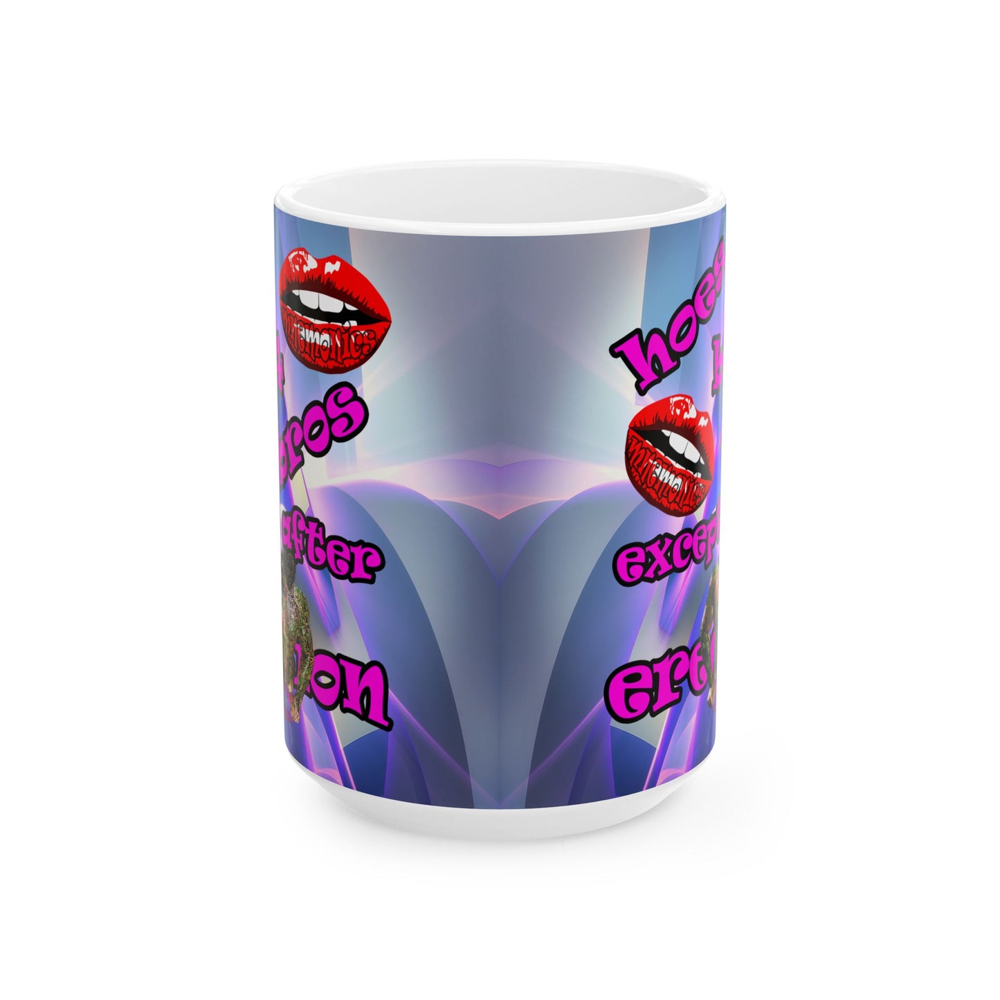 hoes b4 bros - White Mug (grey-pink wave)
