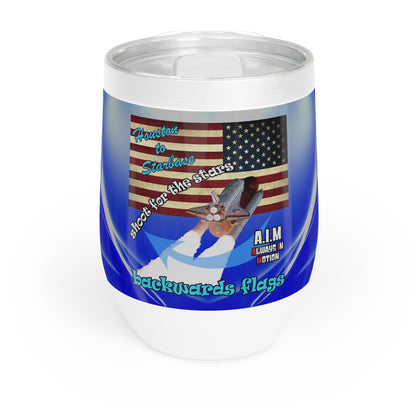 shoot for the stars - Chill Wine Tumbler (blue-white wave)