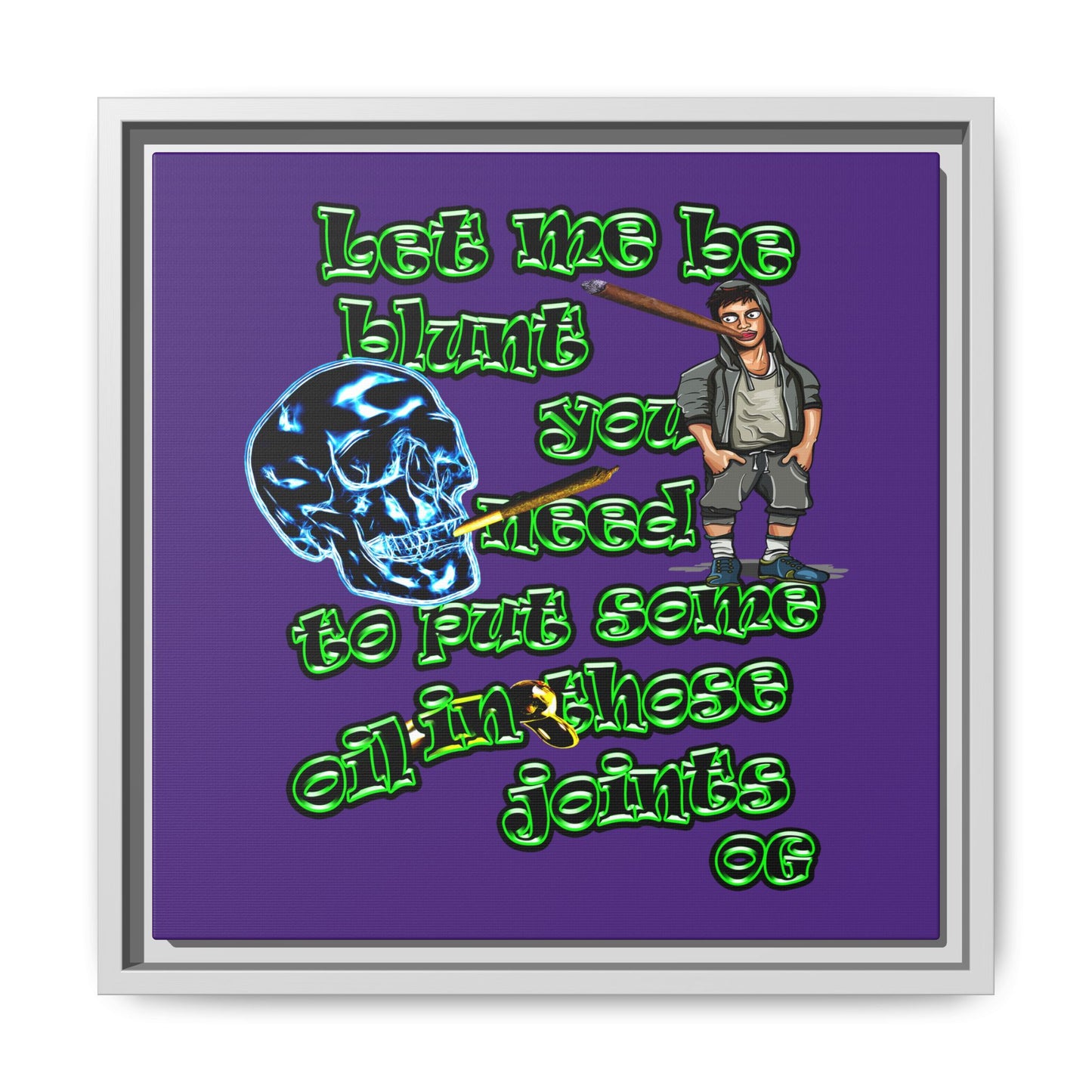 og - framed canvas art (purple)