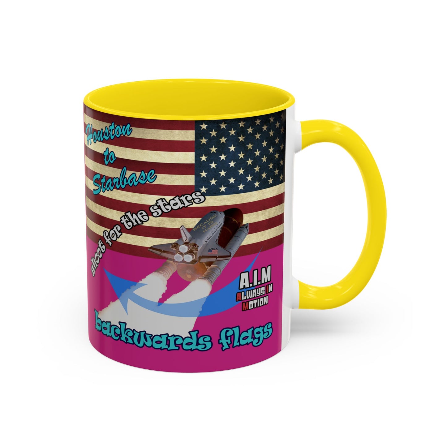 shoot for the stars - Accent Mug (pink)