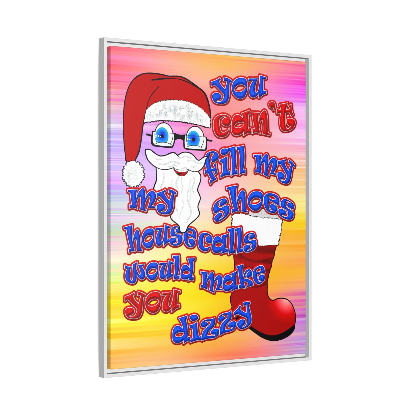 santa's shoes - framed canvas art (color blur)