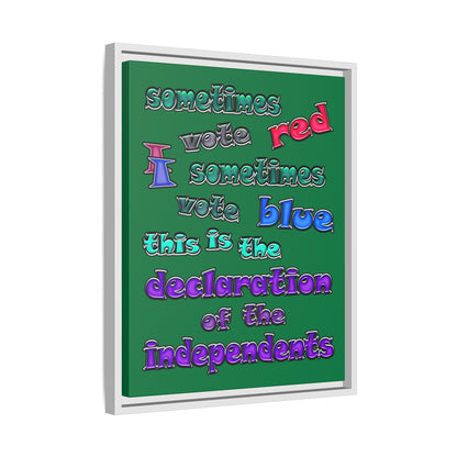 declaration of the independents - framed canvas art (dark green)